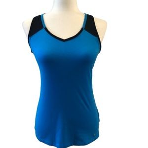 Nike Dri-Fit Womens blue sport racerback  shaping long activewear tank top small